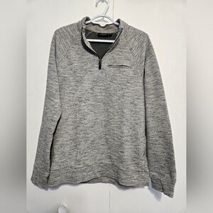 Marc Anthony Men's Heather Gray Quarter-Zip Pullover Slim Fit Sweater Size Med
